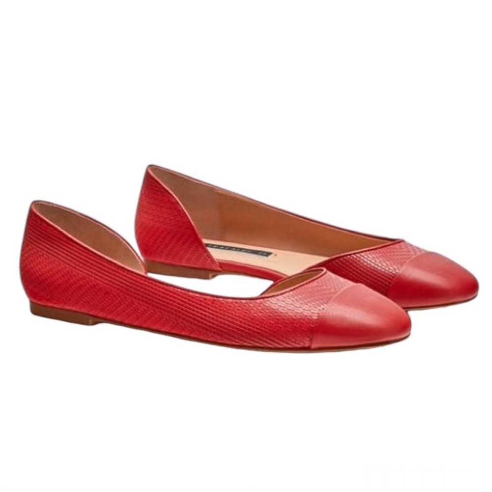 Zara Trafaluc Cap Toe Asymmetrical Ballet Flats